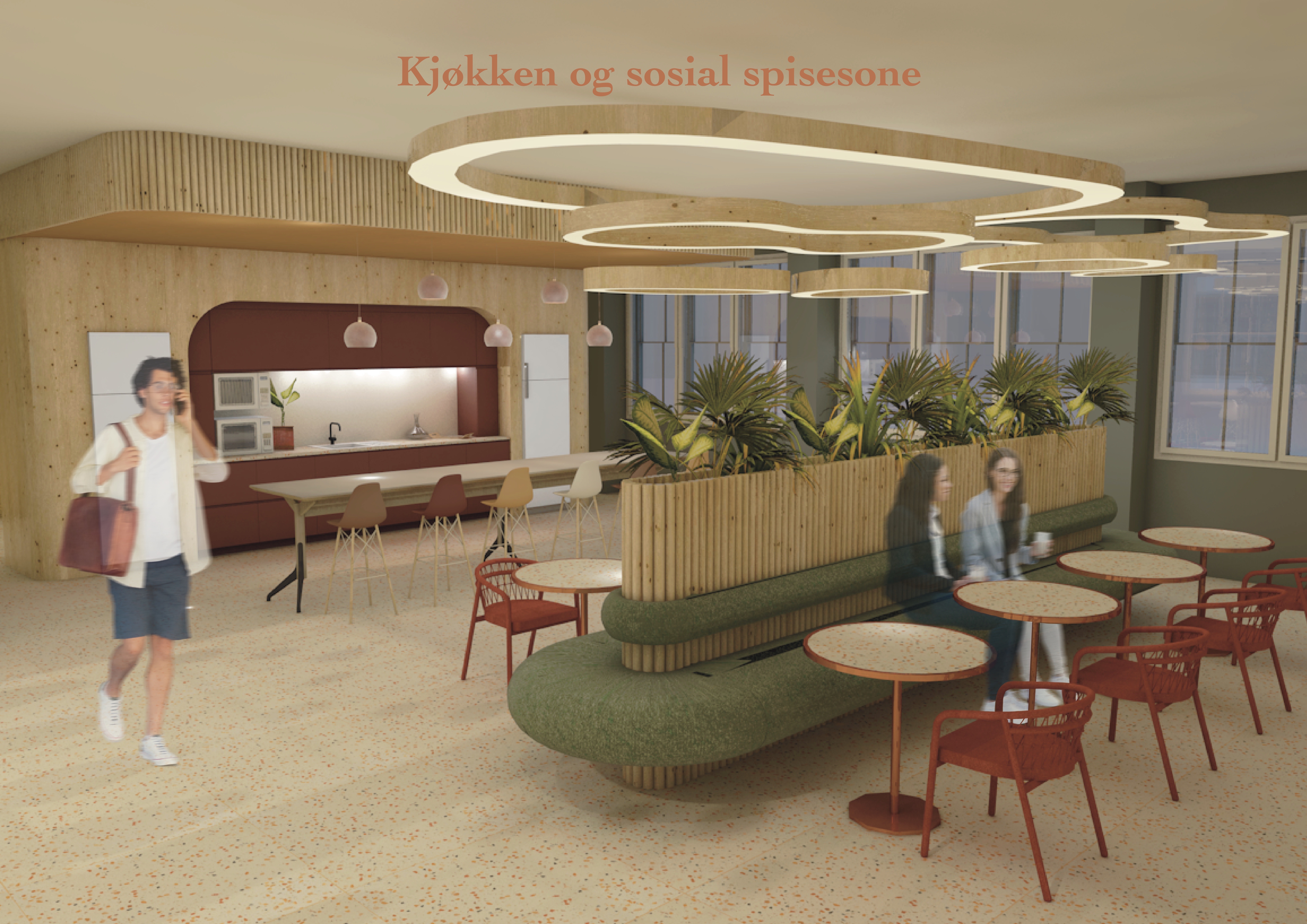 Kitchen and social dining area