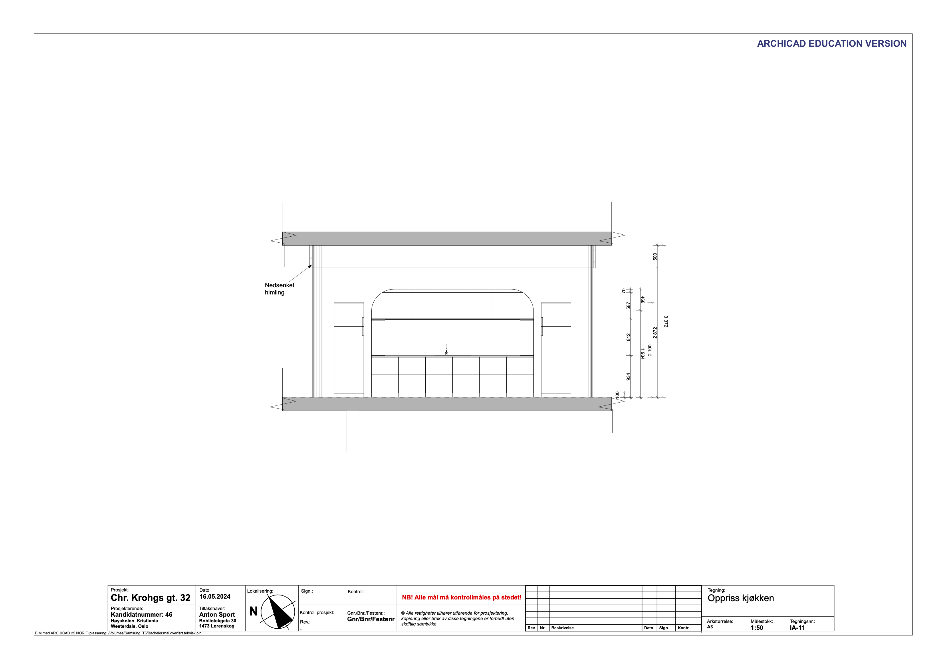 Section, kitchen