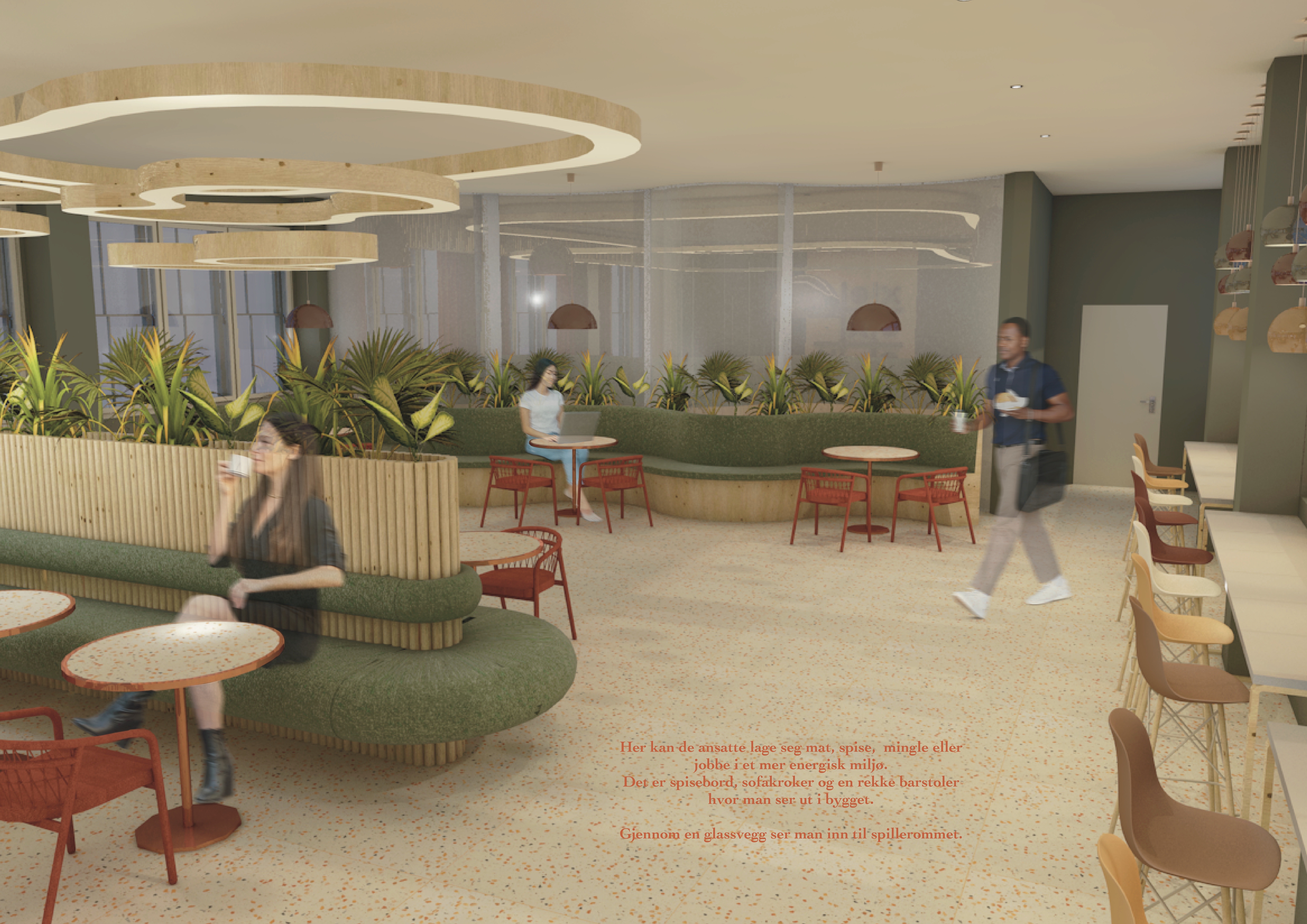 Kitchen and social dining area